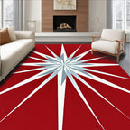 Red Starburst Geometric Contemporary Rug