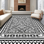 Bold Geometric Maze Motif Rug